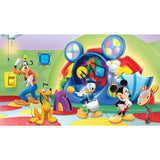 Mickey & Friends Clubhouse Capers Multicolor Chair Rail Prepasted Wall Mural- York JL1317M