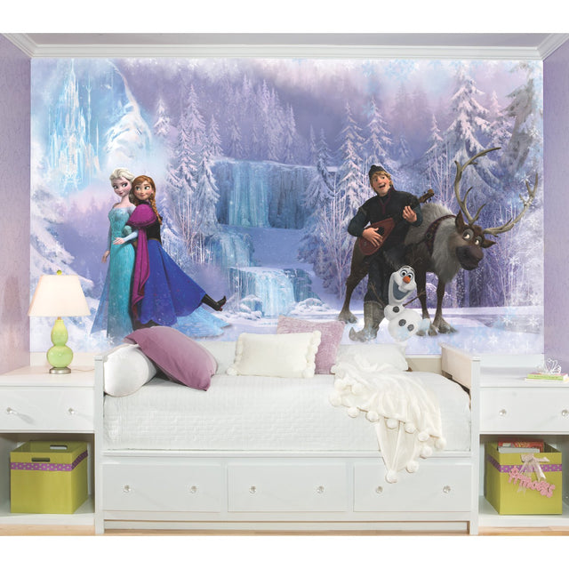 Frozen Blue Chair Rail Wall Mural with Disney Licensed Kids Novelty Style - York JL1321M