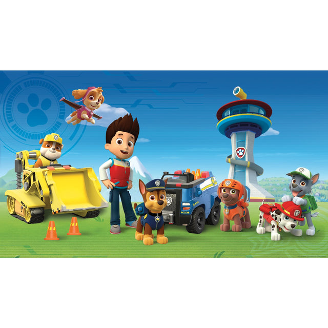 Paw Patrol Multicolor XL Chair Rail Prepasted Wall Mural with Kids Licensed Novelty Pattern - York JL1341M