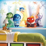Inside Out XL Chair Rail Blue Wall Mural with Licensed Kids Novelty Pattern - York JL1368M