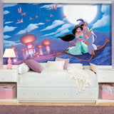 Disney Princess Aladdin A Whole New World Multicolor XL Chair Rail Prepasted Wall Mural, Whimsical Licensed Novelty - York JL1371M