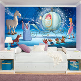 Disney Princess Cinderella Carriage Multicolor XL Chair Rail Prepasted Wall Mural - York JL1374M