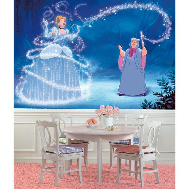 Disney Princess Cinderella Magic Multicolor XL Chair Rail Wall Mural, Whimsical Licensed Novelty - York JL1375M