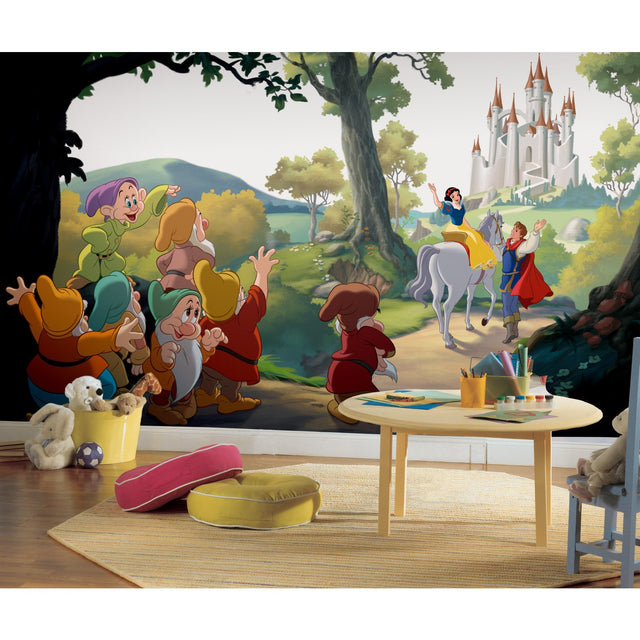 Disney Princess Snow White Happily Ever After Multicolor XL Chair Rail Wall Mural - York JL1377M