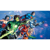 Justice League Multicolor XL Chair Rail Wall Mural with Licensed Superhero Novelty Kids Style - York JL1380M