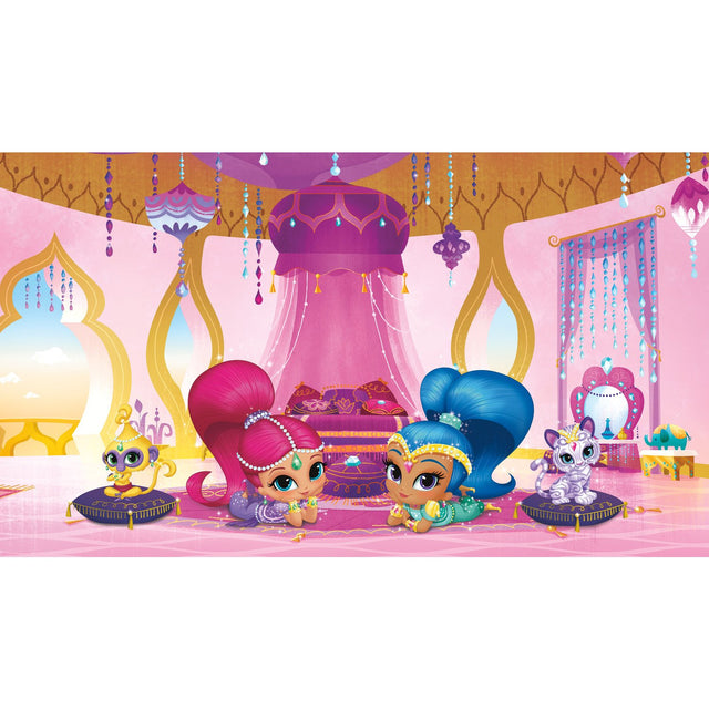 Shimmer & Shine Genie Palace Multicolor XL Chair Rail Prepasted Wall Mural with Whimsical Licensed Novelty Pattern - York JL1386M
