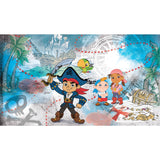 Captain Jake & The Never Late Pirates Multicolor XL Chair Rail Wall Mural- Whimsical Licensed Novelty - York JL1387M