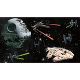 Star Wars Classic Vehicles XL Chair Rail Multicolor Mural with Licensed Whimsical Novelty Style - York JL1399M