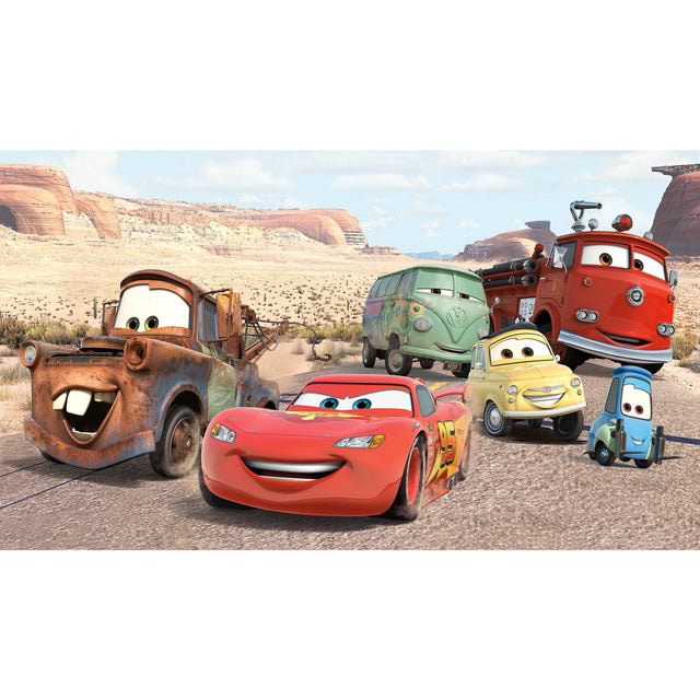 Cars Desert XL Chair Rail Multicolor Wall Mural with Licensed Disney Pixar Cars Novelty Whimsical Style - York JL1412M