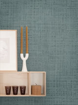 Ami Steel Blue by Japandi Style Textured Linen Wallpaper – Seabrook Designs JP10102