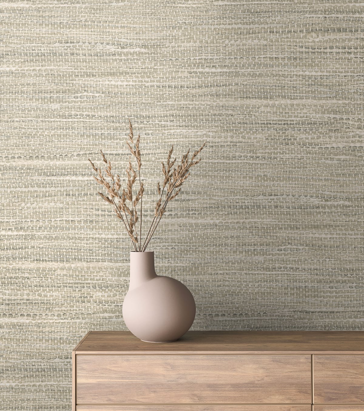 Rina Warm Stone by Japandi Style Faux Grasscloth Wallpaper – Seabrook Designs JP10306