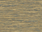 Rina wallpaper in Honey & Navy faux grasscloth texture