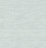 Seabrook Designs Mei Stringcloth wallpaper in Seabreeze, a matte blue woven-texture look