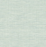 Mei Stringcloth wallpaper in calming mint with a woven textile texture