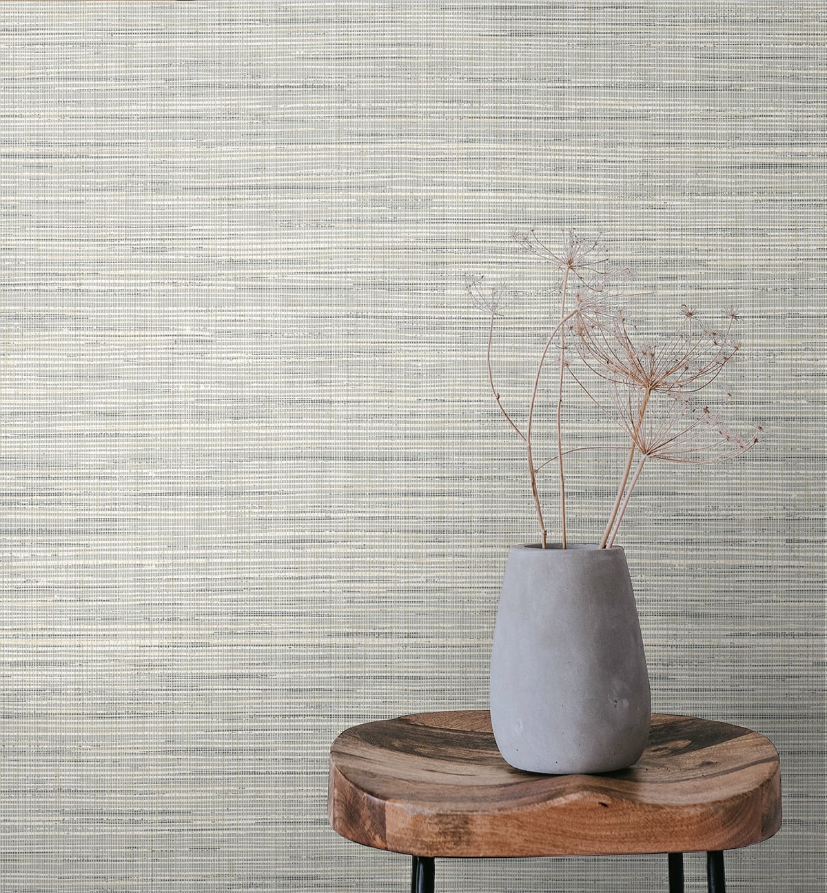 Mei Stringcloth Argos Grey by Japandi Style Textured Weave Wallpaper – Seabrook Designs JP10408