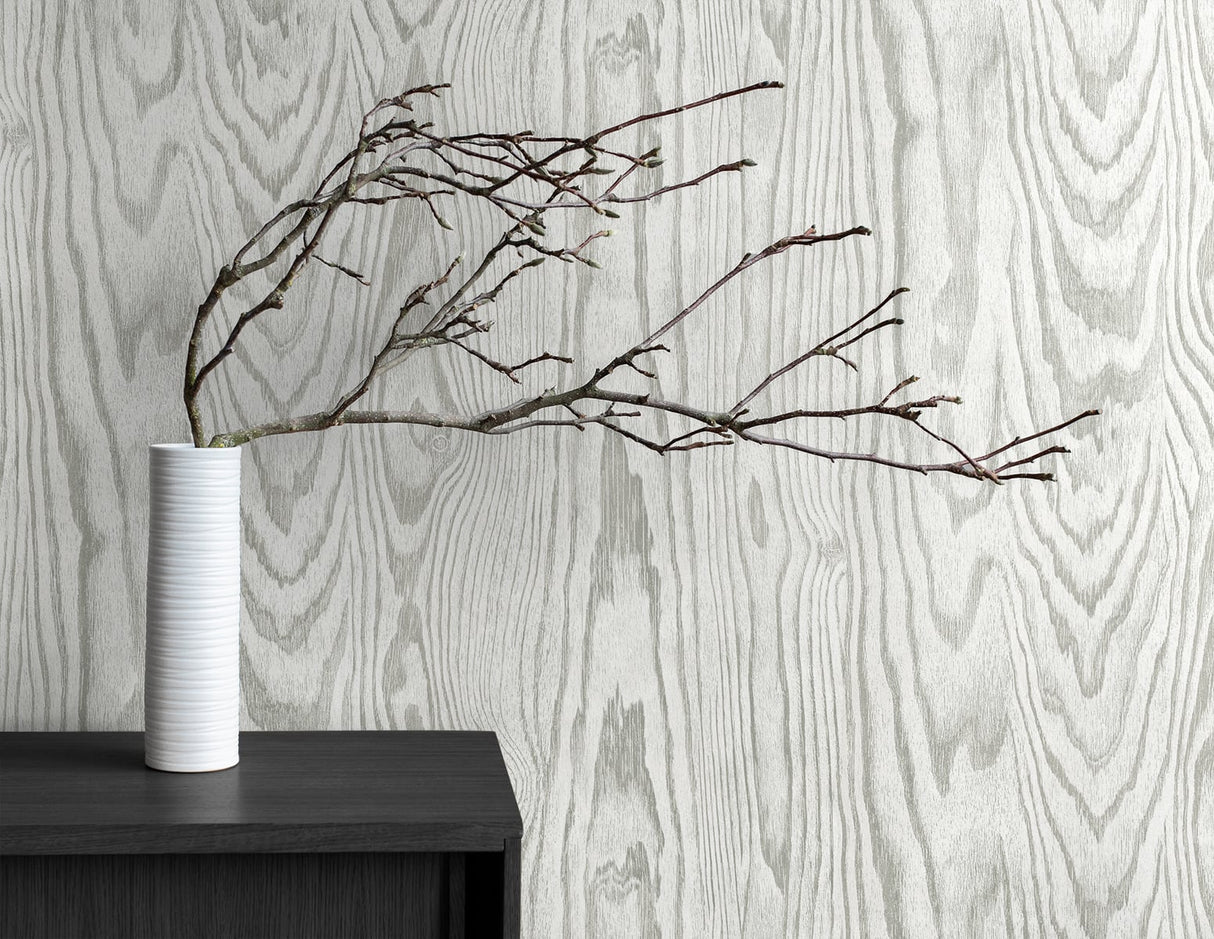 Nina Fog by Japandi Style Wood Grain Wallpaper – Seabrook Designs JP10500