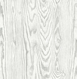 Seabrook Designs Nina wallpaper in Fog grey with rustic wood grain pattern