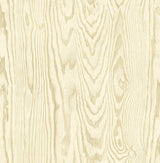 Nina Sand Dunes matte faux wood grain wallpaper in warm beige tones