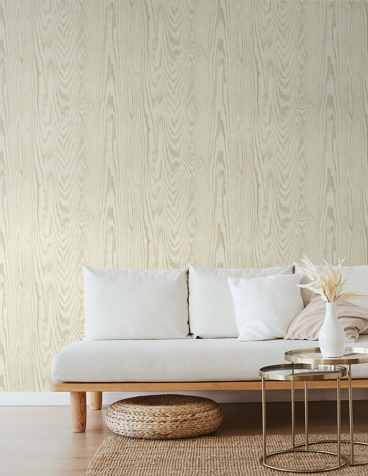 Nina White Oak by Japandi Style Wood Grain Wallpaper – Seabrook Designs JP10505