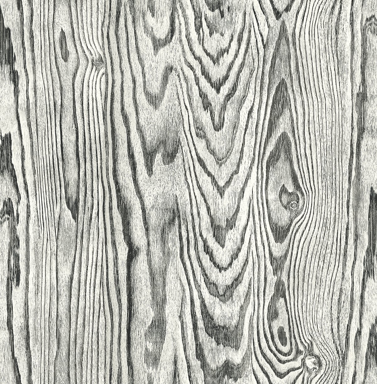 Salt and pepper grey wood grain wallpaper with a realistic plank texture