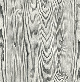 Salt and pepper grey wood grain wallpaper with a realistic plank texture