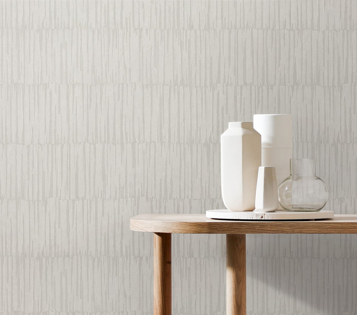 Naomi Hemp and Grey by Japandi Style Striped Wallpaper – Seabrook Designs JP10610