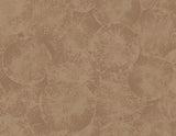 Warm clay abstract wallpaper with layered circular woodgrain motif