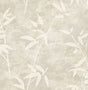 Honshu Bamboo wallpaper in Warmstone beige with bamboo leaf silhouette, matte finish