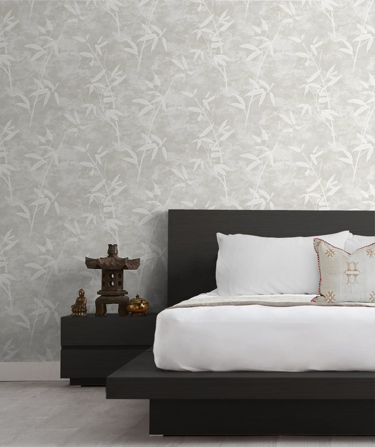 Honshu Bamboo Henon Gray by Japandi Style Botanical Bamboo Wallpaper – Seabrook Designs JP10908