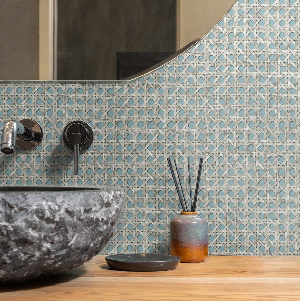 Mika Oceanside by Japandi Style Textured Weave Wallpaper – Seabrook Designs JP11202