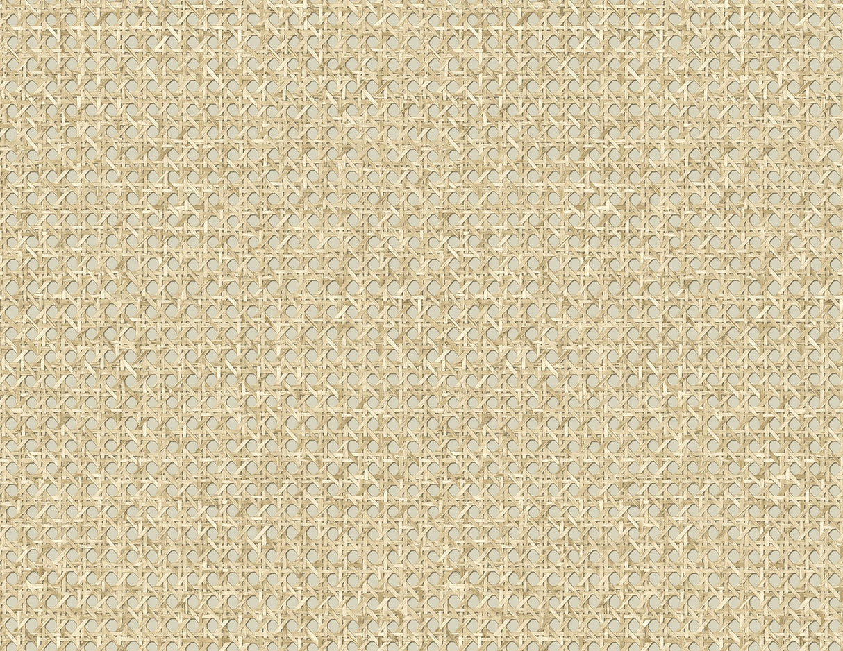 Mika wallpaper in Hemp with a woven lattice texture in warm beige tones