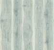 Blue Frost woodgrain wallpaper with vertical plank pattern and a matte finish.