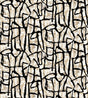Jouji mural in ebony and sand with an abstract hand-drawn line pattern