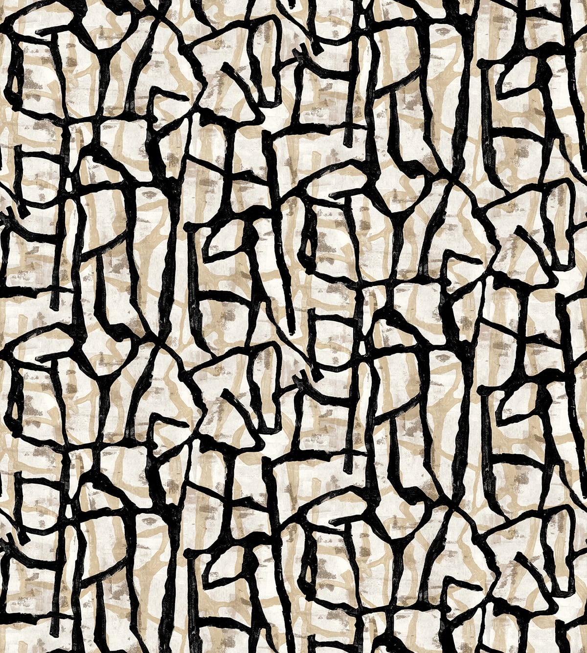 Jouji Ebony & Sand by Japandi Style Matte Nonwoven Abstract Wall Mural (108 in x 120 in) – Seabrook Designs JP11500M-Sample