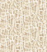 Abstract beige and ivory linework wall mural in a cafe latte color palette