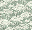 Nara Stringcloth sage green and white botanical tree pattern wallpaper