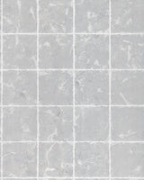Metal Leaf Squares Silver Wallpaper with Geometric Leaf-Textured Grid - York KT2103