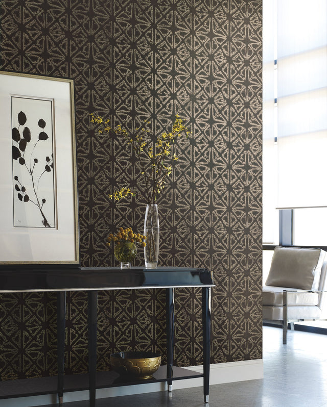 Empire Diamond Black & Gold Geometric Wallpaper - York KT2110