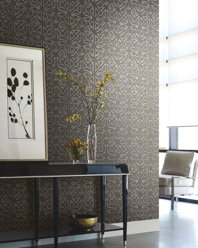 Empire Diamond Grey Wallpaper with Geometric Diamond Pattern, Non Woven Unpasted - York KT2111