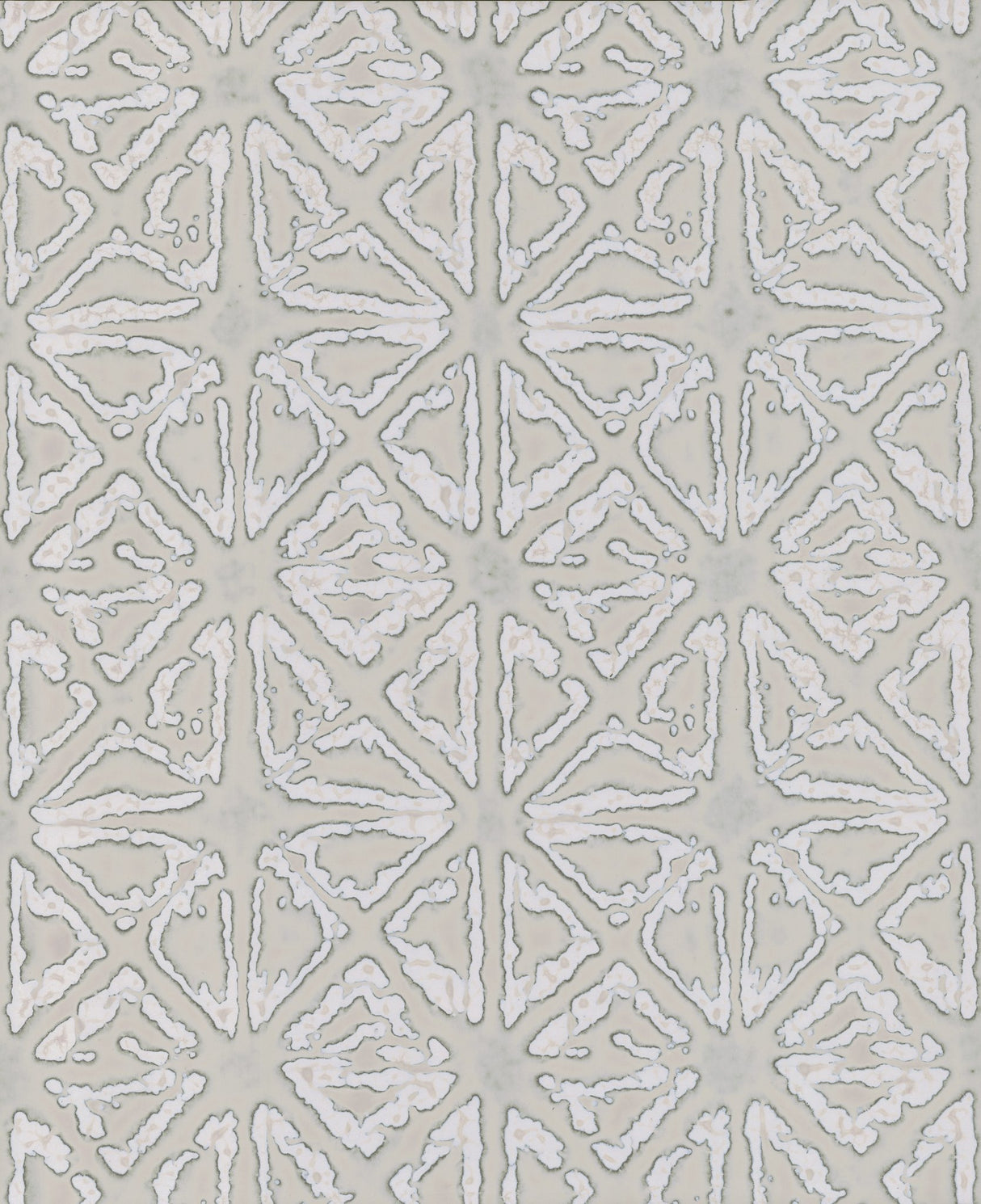 Empire Diamond Silver & Taupe Geometric Wallpaper with Luminous Mirrored Triangle Motif - York KT2112
