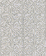 Empire Diamond Silver & Taupe Geometric Wallpaper with Luminous Mirrored Triangle Motif - York KT2112