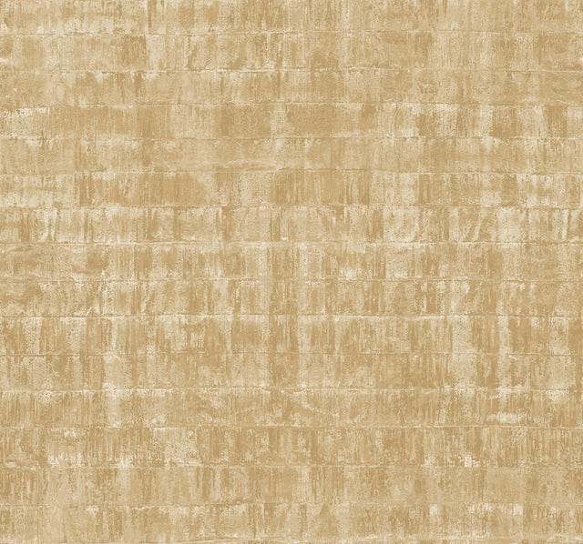 Liquid Metal Gold Wallpaper with Textured Metallic Motif - York KT2131