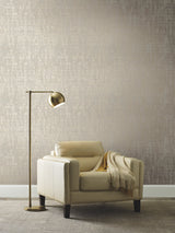 Liquid Metal Taupe Wallpaper with Textured Metallic Motif - York KT2132