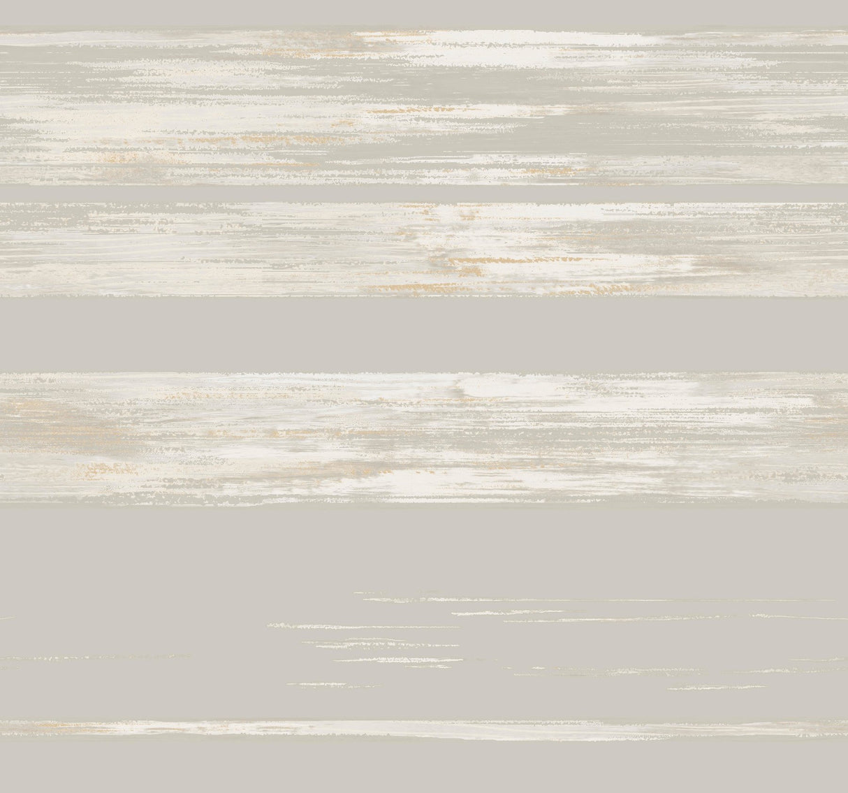 Horizontal Dry Brush Grey Wallpaper with Metallic Brushstroke Stripe - York KT2152