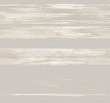 Horizontal Dry Brush Grey Wallpaper with Metallic Brushstroke Stripe - York KT2152
