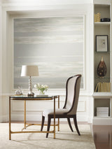 Horizontal Dry Brush Grey Wallpaper with Metallic Brushstroke Stripe - York KT2152