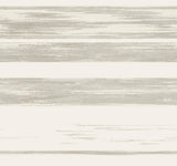 Horizontal Dry Brush White & Grey Wallpaper with Striped Painterly Brushstroke Pattern - York KT2155