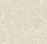 Geodes Cream Wallpaper with Layered Geometric Stone Motif - York KT2161