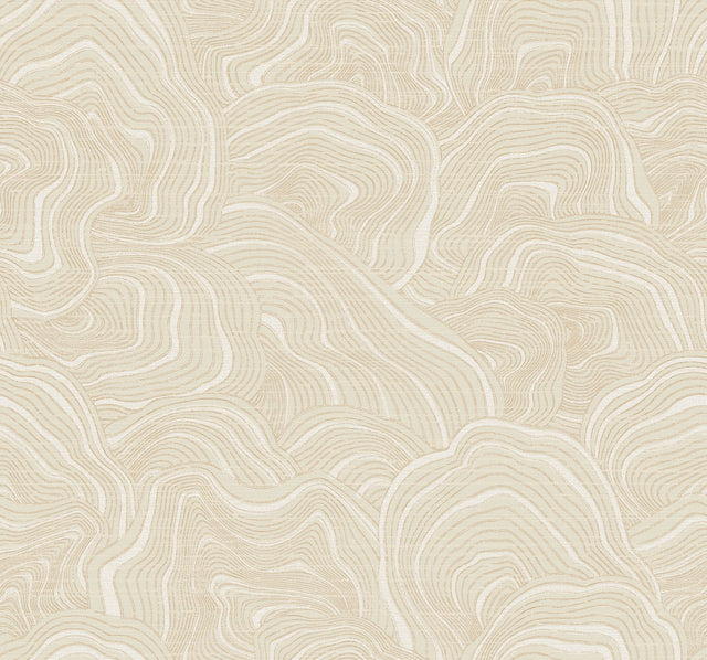 Geodes Cream Wallpaper with Layered Geometric Stone Motif - York KT2161