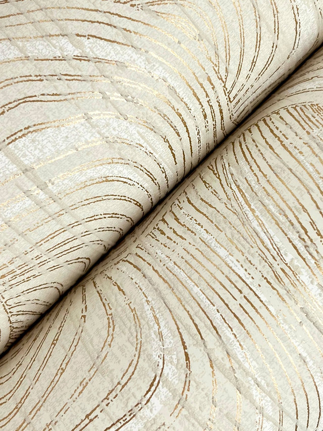 Geodes Cream Wallpaper with Layered Geometric Stone Motif - York KT2161